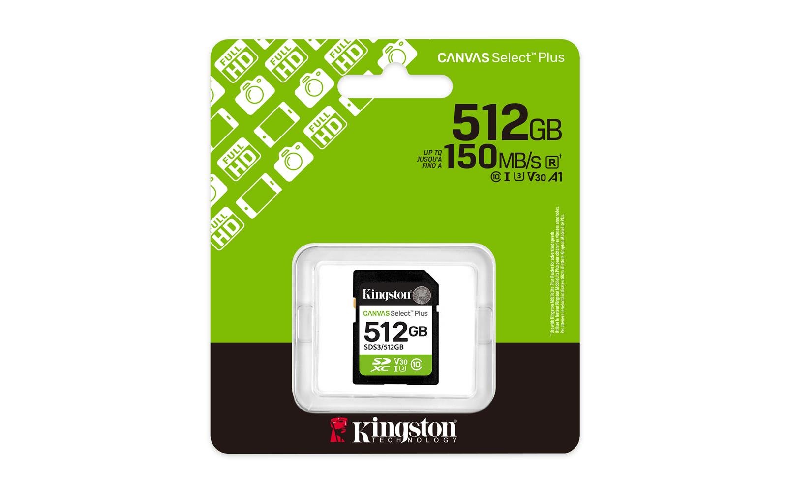 Kingston SDS3/512GB 512GB SDXC Canvas Select Plus